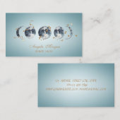 Elegant Blue Moons Stars Blue Visitekaartje (Voorkant / Achterkant)