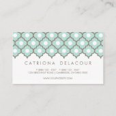 Elegant Blue Moroccan Pattern Visitekaartje (Achterkant)