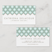 Elegant Blue Moroccan Pattern Visitekaartje (Voorkant / Achterkant)
