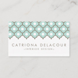Elegant Blue Moroccan Pattern Visitekaartje