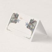 Elegant Blue Morris-geïnspireerd Trouwtafel Kaarte Kaart (Voorkant)