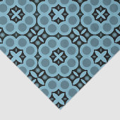 Elegant Blue Mosaic Geometric Pattern Tissuepapier (Detail)
