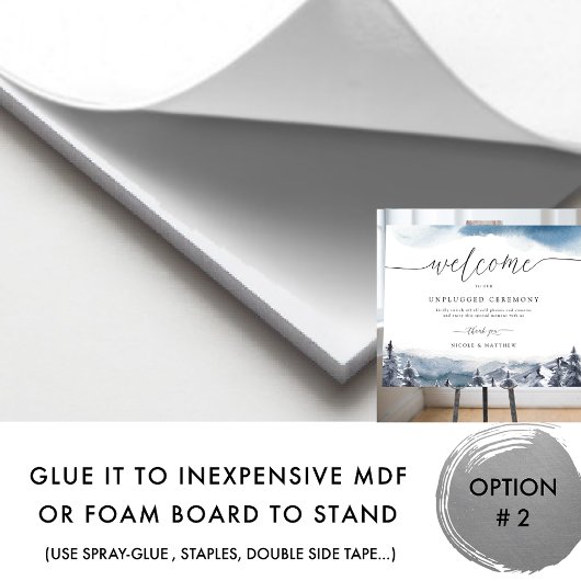 Elegant Blue Mountains Unplugged Ceremony Sign Poster