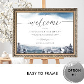 Elegant Blue Mountains Unplugged Ceremony Sign Poster