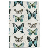 Elegant Blue n White Botanical Butterfly  Medium Cadeauzakje (Voorkant)