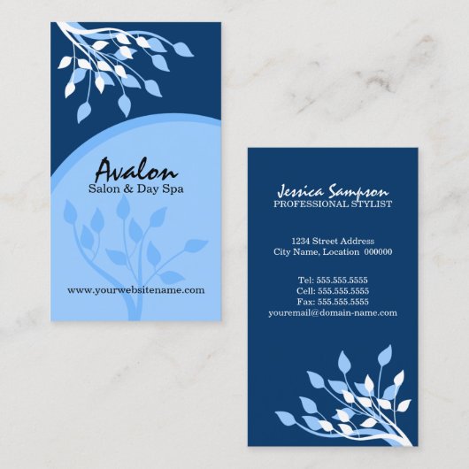 Elegant Blue Natuur Visitekaartje (Voorkant / Achterkant)