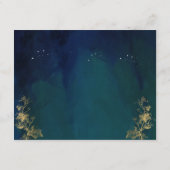 Elegant Blue, Navy Green Celestial Wedding Details Informatiekaartje (Achterkant)