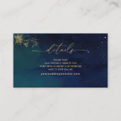 Elegant Blue, Navy Green Wedding Website /Details Informatiekaartje (Voorkant)
