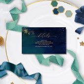 Elegant Blue, Navy Green Wedding Website /Details Informatiekaartje
