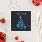 Elegant Blue Neon kerstboom personaliseren Servet (Insitu)