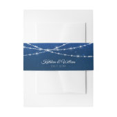 Elegant Blue Night & Silver String Lights Wedding Uitnodigingen Wikkel (Voorkant Voorbeeld)