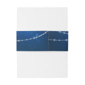 Elegant Blue Night & Silver String Lights Wedding Uitnodigingen Wikkel (Achterkant Voorbeeld)
