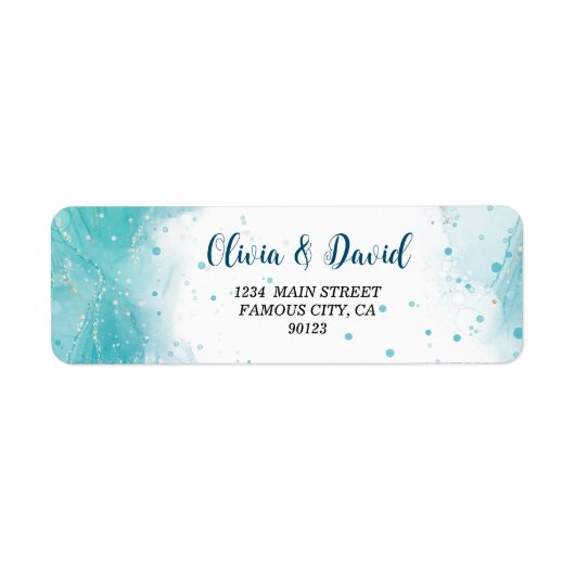 Elegant Blue Ocean Address Label (Voorkant)
