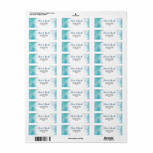Elegant Blue Ocean Address Label (Full Sheet)