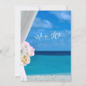 Elegant Blue Ocean Beach Save the Date Invitation (Achterkant)