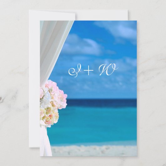 Elegant Blue Ocean Beach Save the Date Invitation (Achterkant)