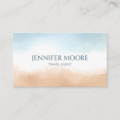Elegant Blue Ocean Beach Shore Sand Visitekaartje (Voorkant)