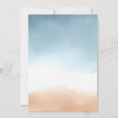 Elegant Blue Ocean Beach Shore Zand Bruiloft Bedankkaart (Achterkant)