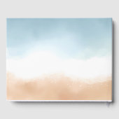 Elegant Blue Ocean Beach Shore Zand Bruiloft Gastenboek (Achterkant)