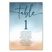 Elegant Blue Ocean Beach Shore Zand Bruiloft Kaart (Voorkant)