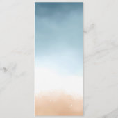 Elegant Blue Ocean Beach Shore Zand Bruiloft Menu (Achterkant)