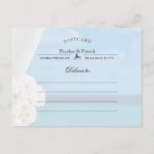 Elegant Blue Ocean Beach Summer Save the Date Aankondigingskaart (Achterkant)