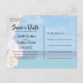 Elegant Blue Ocean Beach Summer Save the Date Aankondigingskaart (Achterkant)