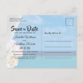 Elegant Blue Ocean Beach Summer Save the Date Aankondigingskaart (Achterkant)