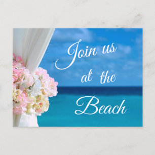 Elegant Blue Ocean Beach Summer Save the Date Aankondigingskaart