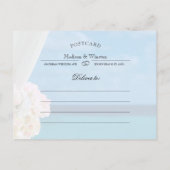 Elegant Blue Ocean Beach Summer Save the Date Aankondigingskaart (Achterkant)