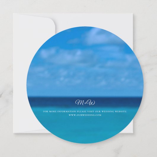 Elegant Blue Ocean Beach Summer Save the Date Kaar Kaart (Achterkant)