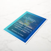 Elegant Blue Ocean Foil Wedding Invitation Folie Uitnodiging (Gedraaid)