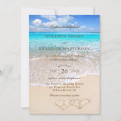 Elegant Blue Ocean Tropical Beach Wedding Kaart (Voorkant)