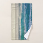 Elegant Blue Ocean Waves Acryllic Artwork | Bad Handdoek (Handdoek)