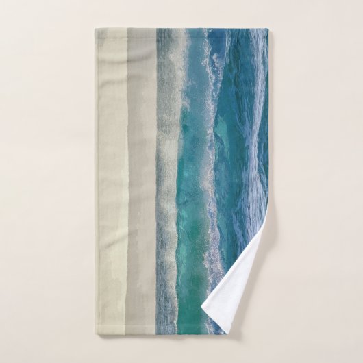 Elegant Blue Ocean Waves Acryllic Artwork | Bad Handdoek (Handdoek)