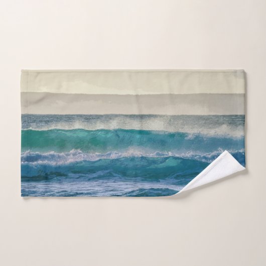 Elegant Blue Ocean Waves Acryllic Artwork | Bad Handdoek (Handdoek)