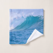 Elegant Blue Ocean Waves Acryllic Artwork | Bad Handdoek (Wasdoekje)