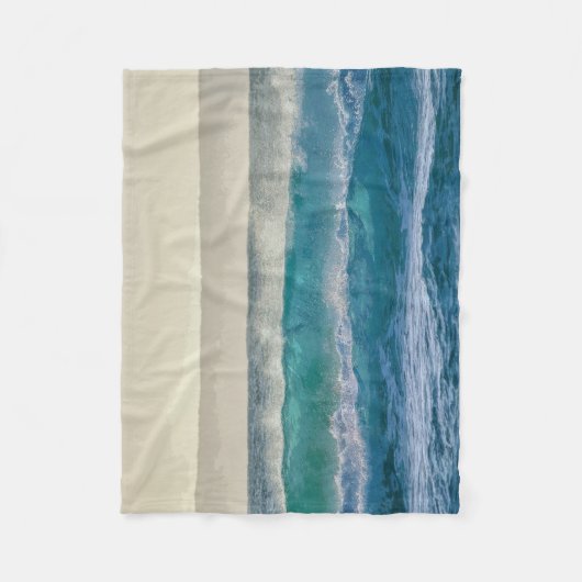 Elegant Blue Ocean Waves Acryllic Artwork | Fleece Deken (Voorkant)