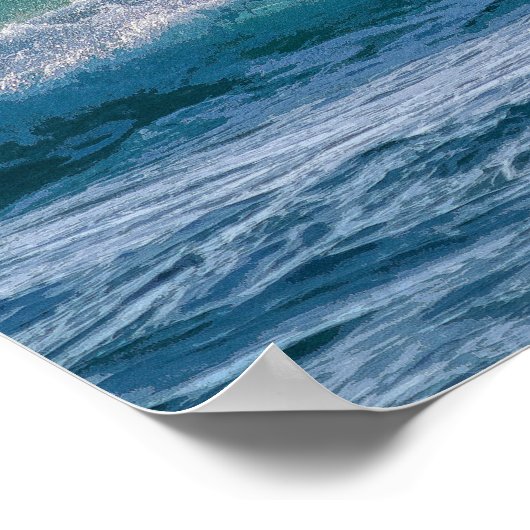 Elegant Blue Ocean Waves Acryllic Artwork | Poster (Hoek)