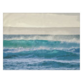 Elegant Blue Ocean Waves Acryllic Artwork | Tafelkleed (Voorkant (Horizontaal))