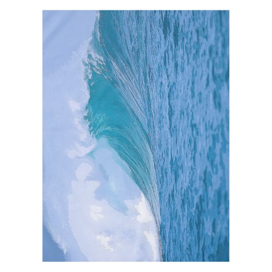 Elegant Blue Ocean Waves Acryllic Artwork | Tafelkleed (Voorkant)