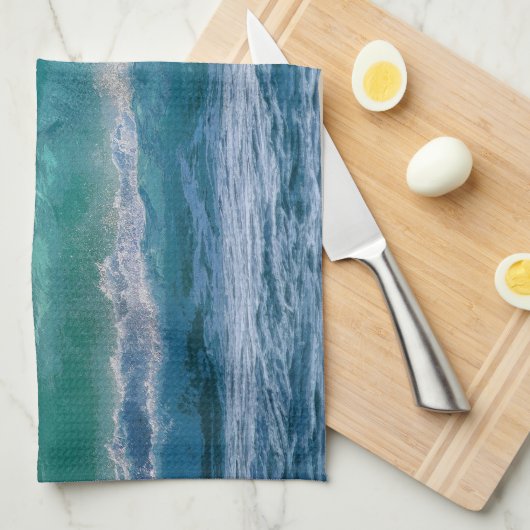 Elegant Blue Ocean Waves Acryllic Artwork | Theedoek (Quarter Fold)