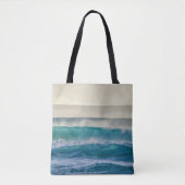 Elegant Blue Ocean Waves Acryllic Artwork | Tote Bag (Voorkant)