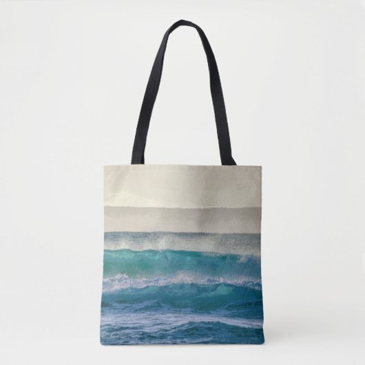 Elegant Blue Ocean Waves Acryllic Artwork | Tote Bag (Voorkant)