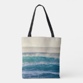 Elegant Blue Ocean Waves Acryllic Artwork | Tote Bag (Achterkant)