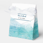 Elegant Blue Ocean Wedding Favor Box Bedankdoosjes (Voorkant Zijde)