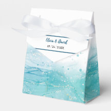 Elegant Blue Ocean Wedding Favor Box