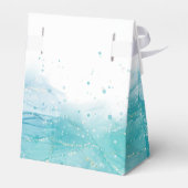 Elegant Blue Ocean Wedding Favor Box Bedankdoosjes (Achterkant)