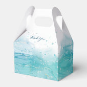 Elegant Blue Ocean Wedding Favor Box Bedankdoosjes (Achterkant)