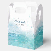 Elegant Blue Ocean Wedding Favor Box Bedankdoosjes (Geopend)